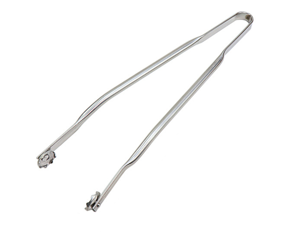 Szczypce do grilla ze stali nierdzewnej z kółkami - 30 cm - do kuchni, grilla i płyty grzewczej - Jakość profesjonalna - Wyprodukowano we Francji