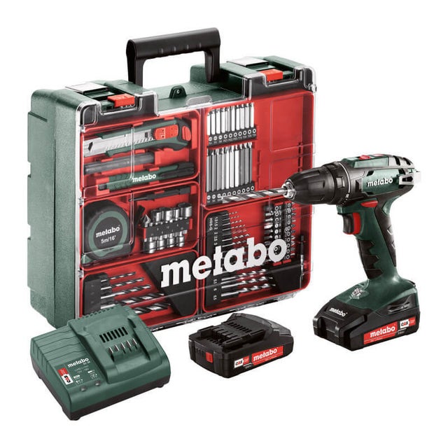 Perceuse visseuse 18V (2x2,0 Ah) avec accessoires en coffret - METABO BS18LI SET (602207880)