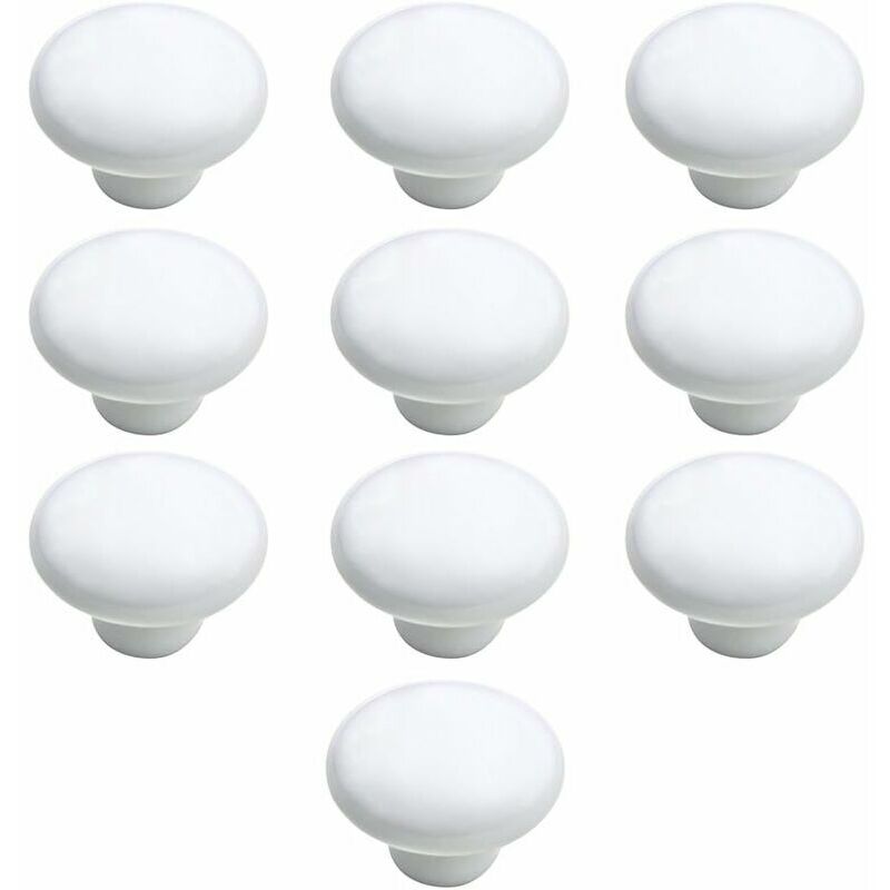 Gałka do drzwi 10 PCS 33mm Ceramiczna klamka do drzwi Szafka kuchenna Szuflada Gałki do drzwi Białe