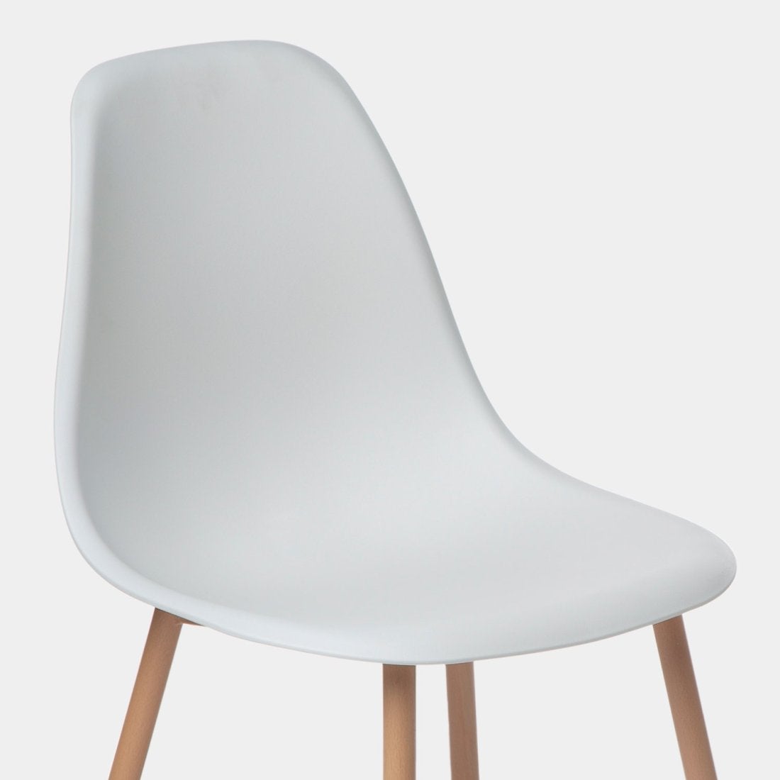 Sedia in polipropilene bianco con gamba naturale Nina - 9
