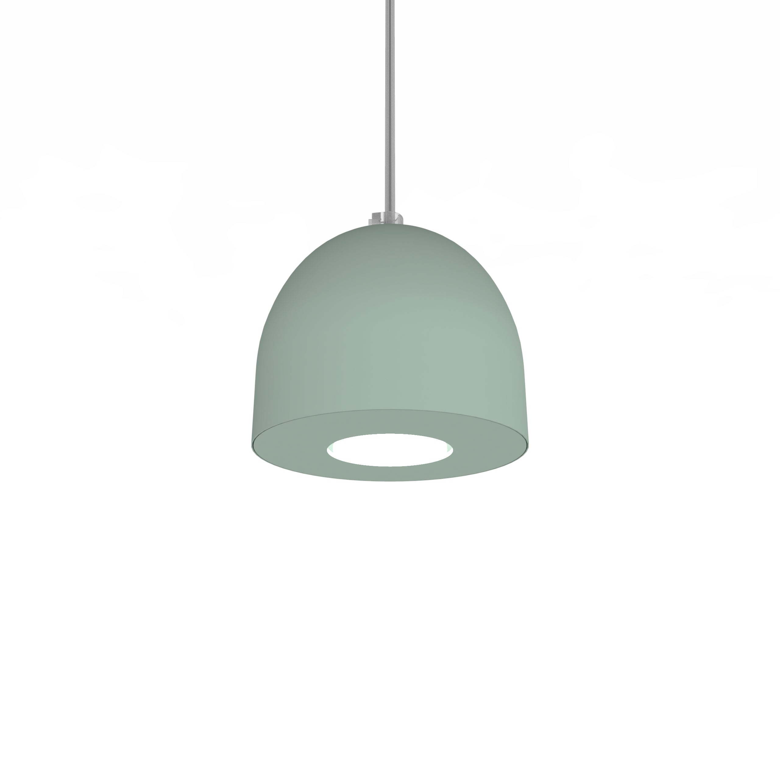 Lumicom | campanella lámpara pendiente, 1x gu10, max 33w, metal, verde glacial, d.12cm