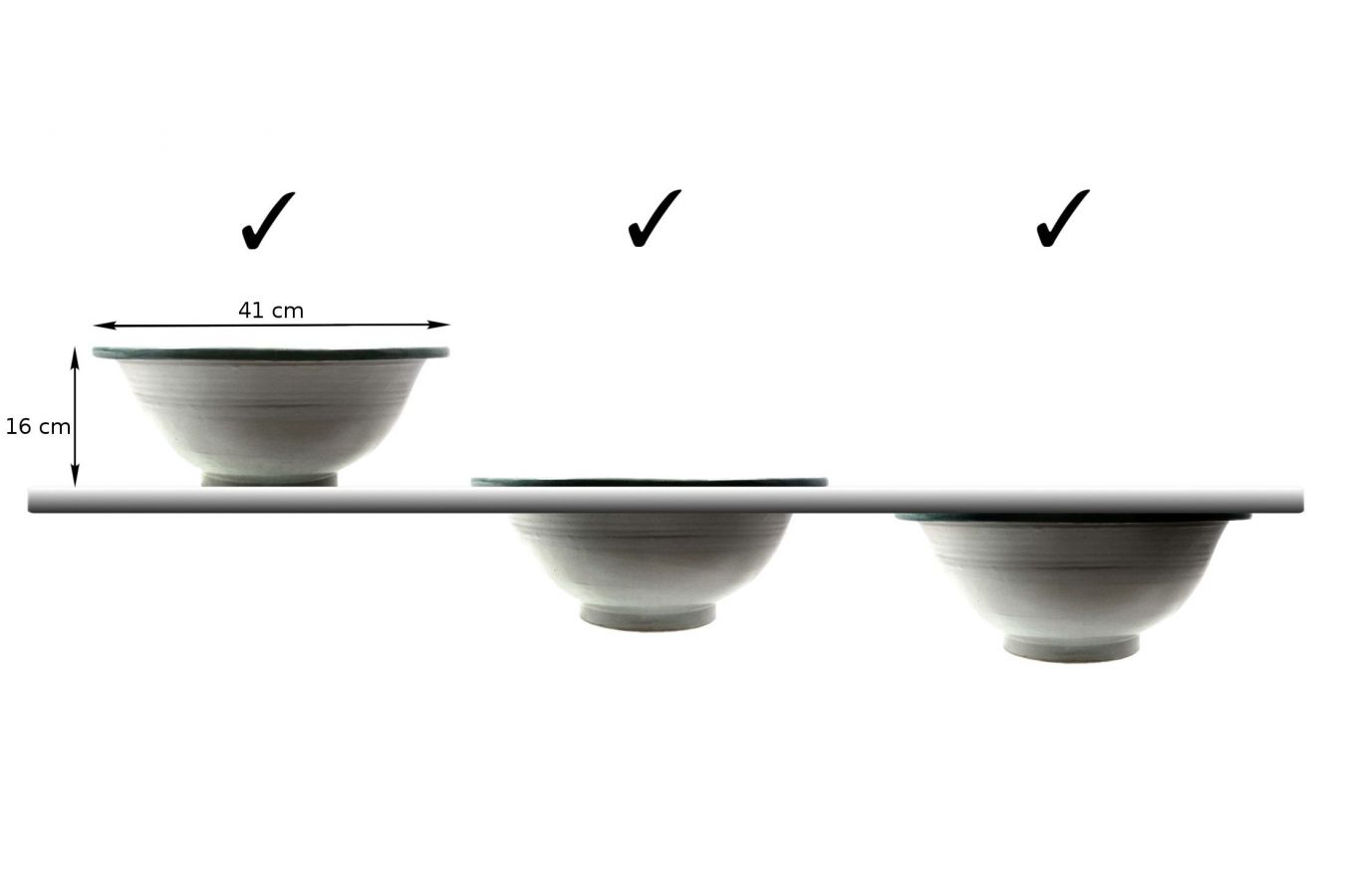 Lavabo de cerámica marroquí Saba – lavabo redondo de 41 cm para colocar hecho a mano, estilo artesanal oriental, decoración exótica diseño baño - 5