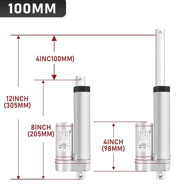 Actionneur électrique Linéaire 3000N - Course 450 Mm - 24V - Pour Lit Médical, Canapé, Levage, Automatisation - 5