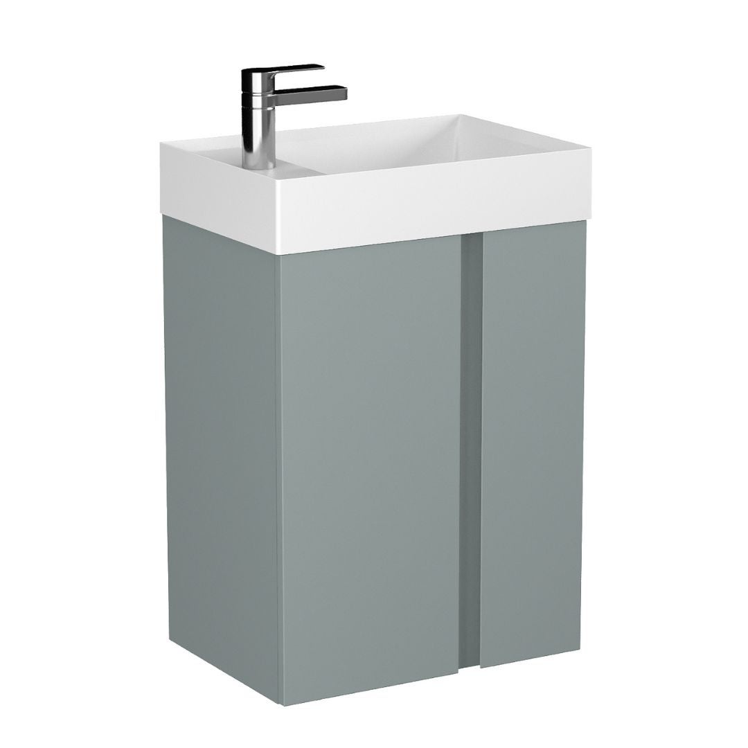 Szafka pod umywalkę UNIQ 49 cm szaro-zielona półmat z CARGO