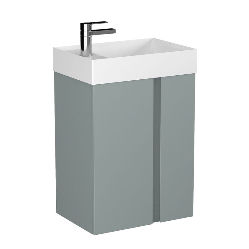 Szafka pod umywalkę UNIQ 49 cm szaro-zielona półmat z CARGO