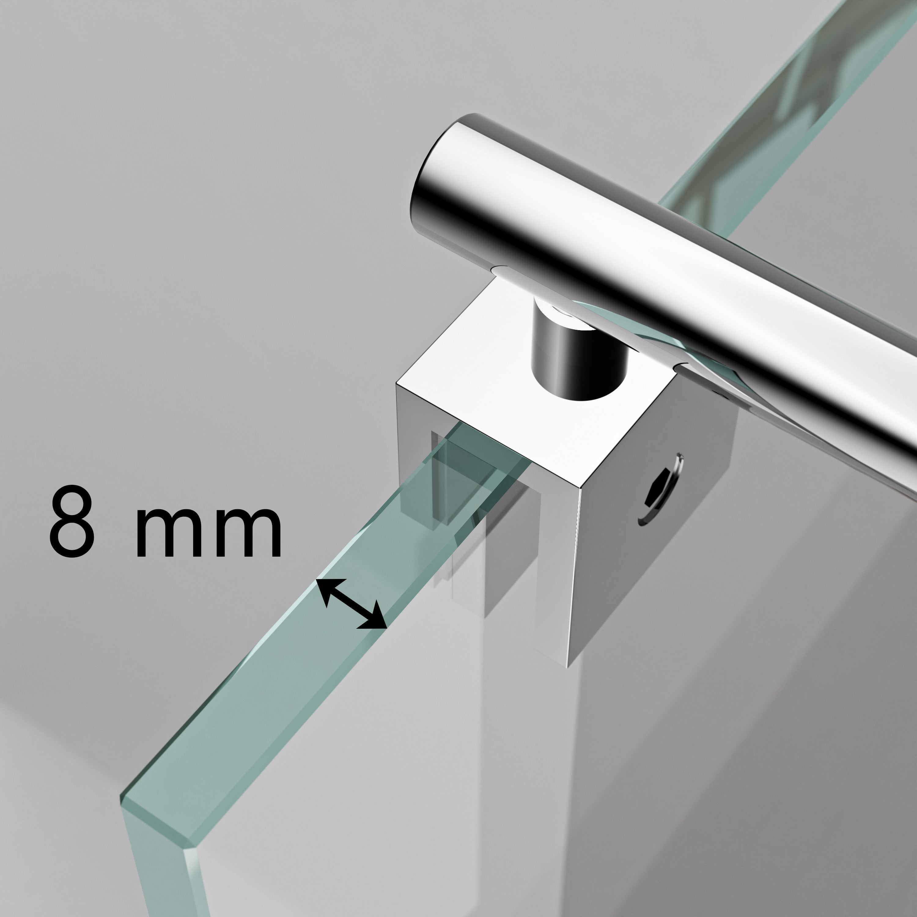Bernstein Ścianka prysznicowa Walk-In EX101 przezroczyste szkło ESG 8mm kabina prysznicowa 80cm - 4