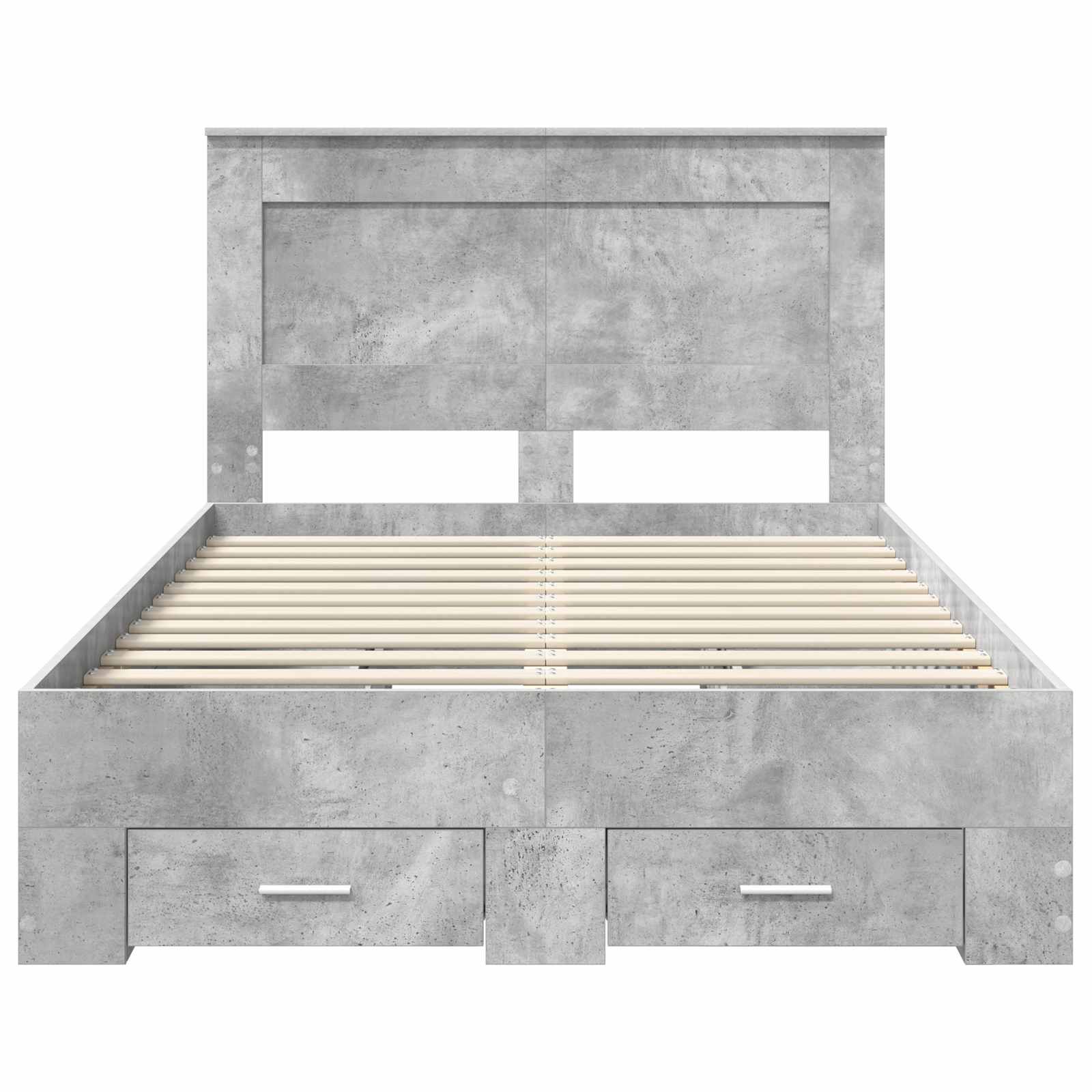 Cadre de lit gris béton 120 x 190 cm en panneau de bois - 8