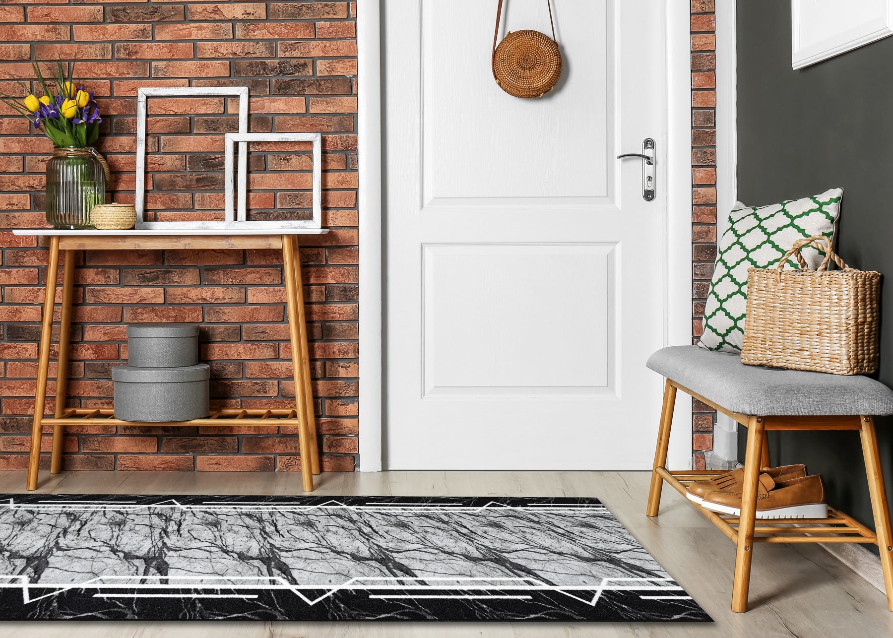 TAPIS DE COULOIR antidérapant 90 cm MARMUR Marbre, calcul gris 90x850 cm - 3