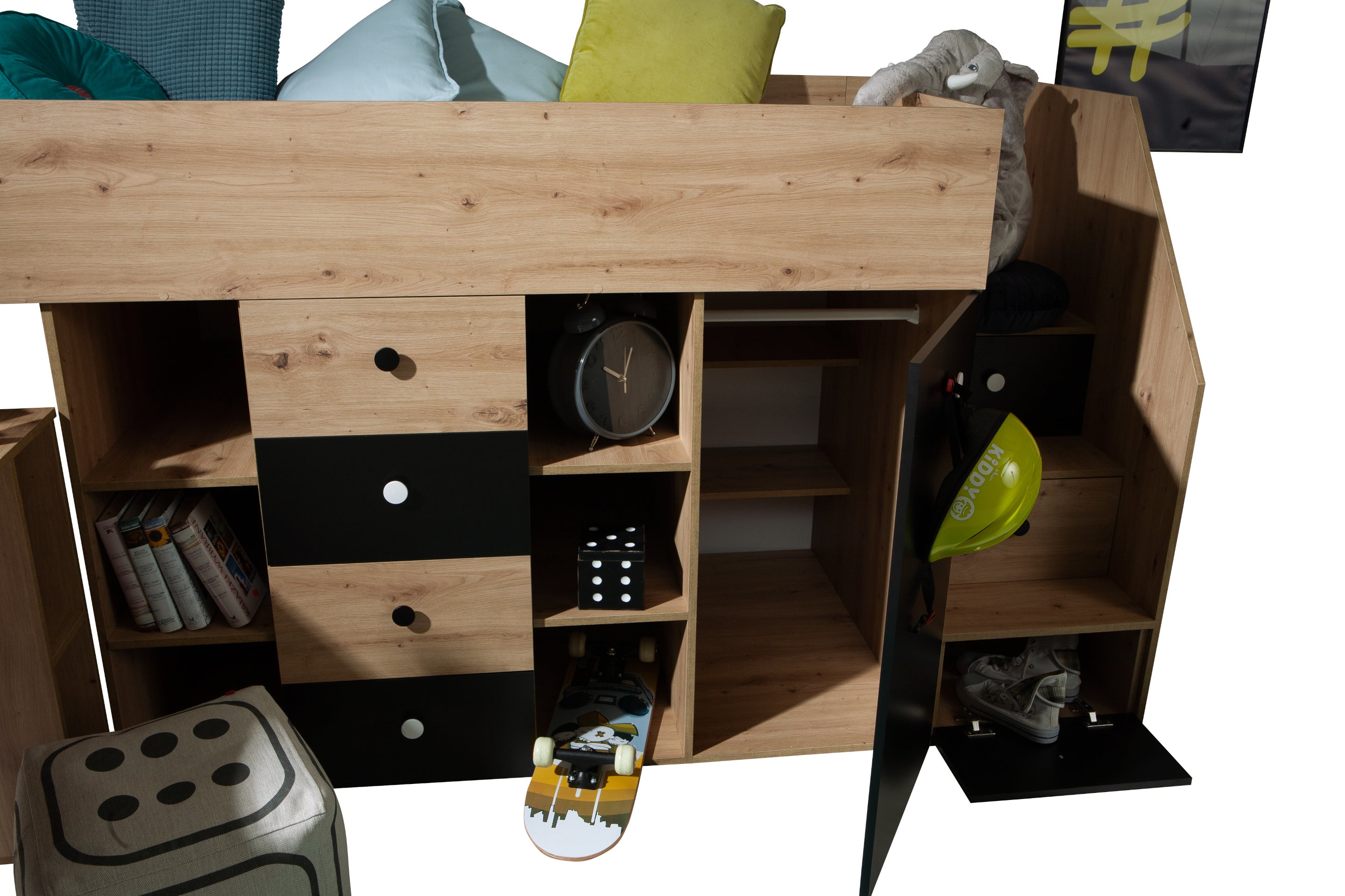 Łóżko piętrowe Antresola SMART 3 L biały - Abiks - 5