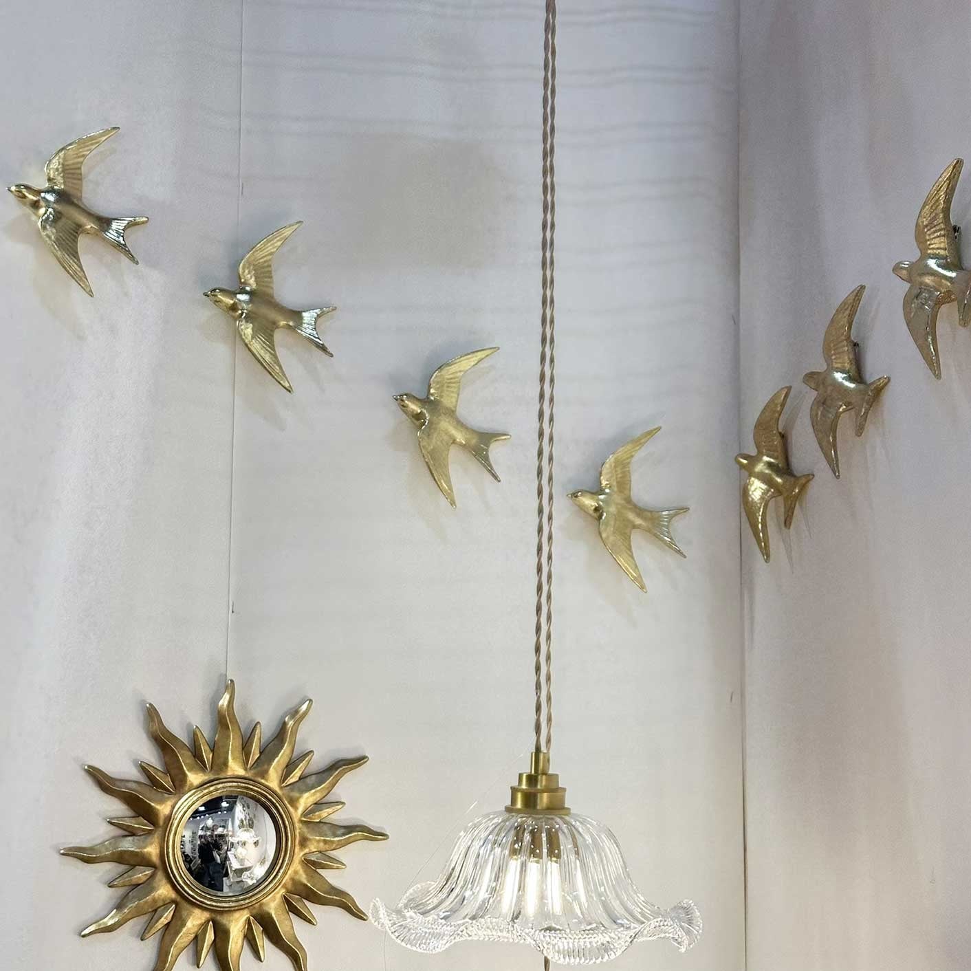 Miroir sorcière mural Soleil Ex-voto en résine dorée D31 - 4