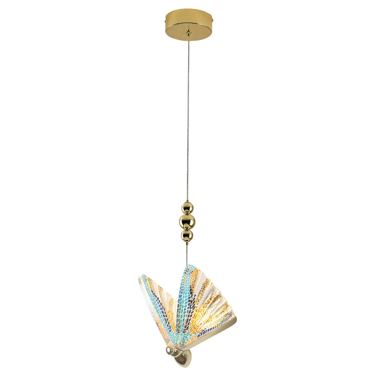 Lampa wisząca MARIPOSA LED 8W Odcienie bieli złota wym: 130 x 18 x 24 cm Light Prestige
