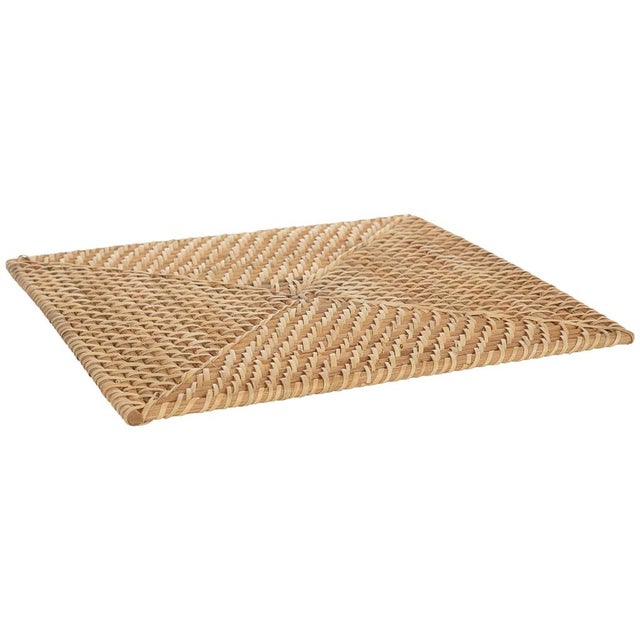 Salvamantel de ratán marrón 32x32x1