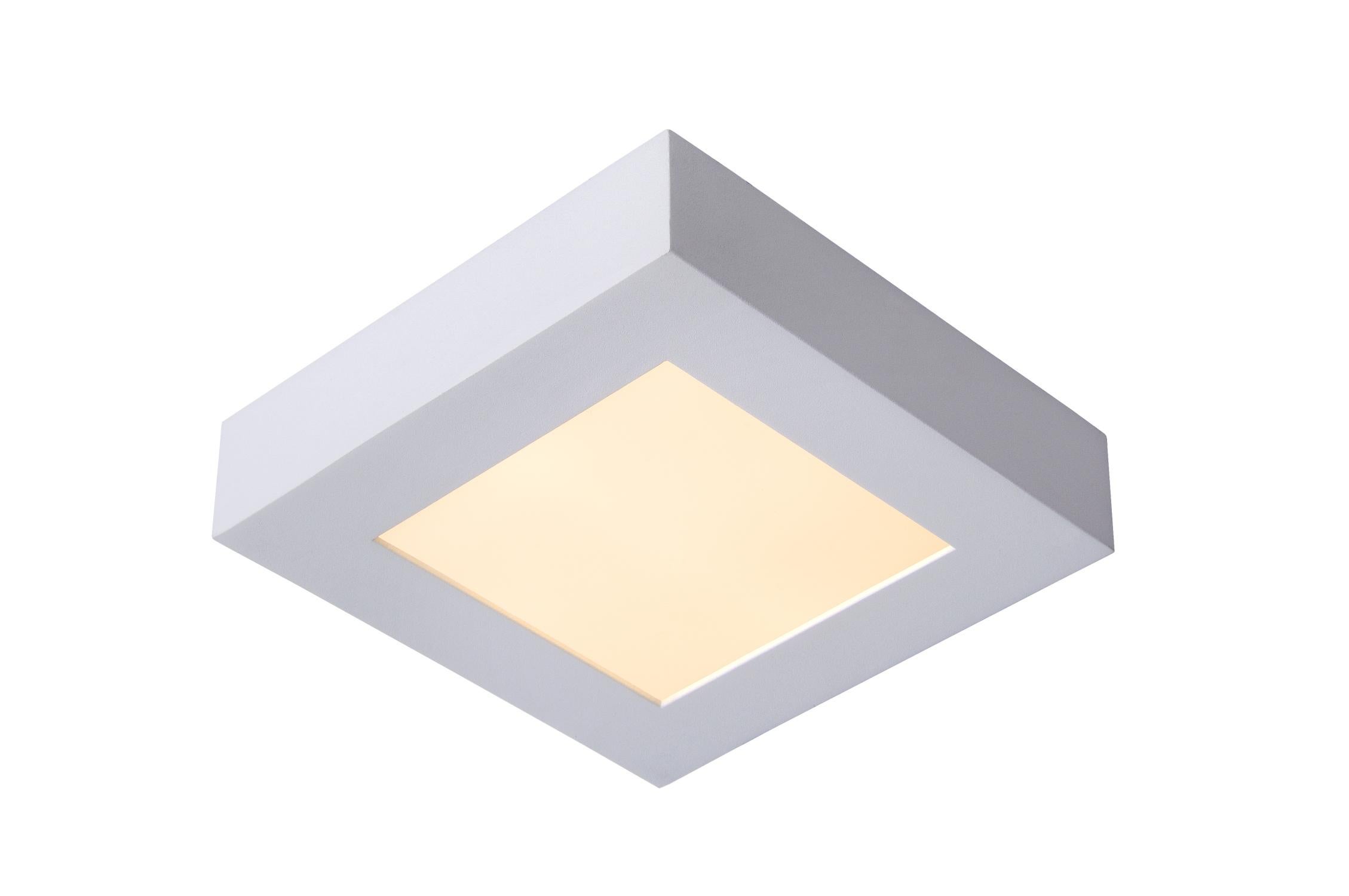 Plafon kwadratowy BRICE LED 15W Ciepła biel 982lm biały wym:3,9x16,8x16,8cm IP44 Lucide