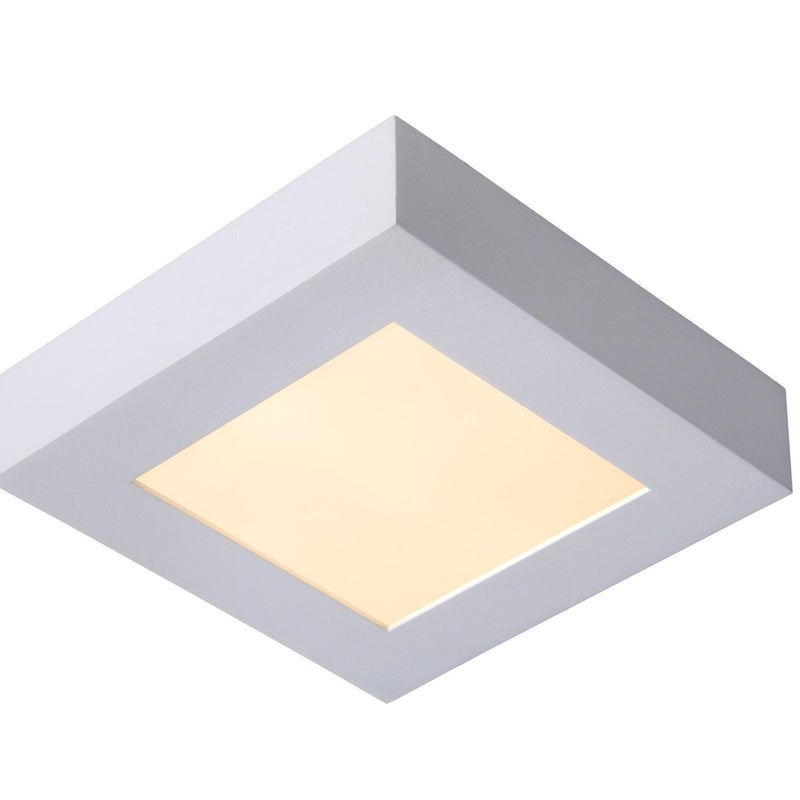 Plafon kwadratowy BRICE LED 15W Ciepła biel 982lm biały wym:3,9x16,8x16,8cm IP44 Lucide