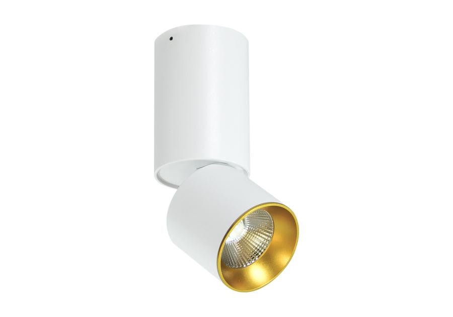 Reflektor sufitowy spot natynkowy Nixa okrągły biało-złoty 1xGU10x10W wym: 15 x 6,2 cm aluminium Polux