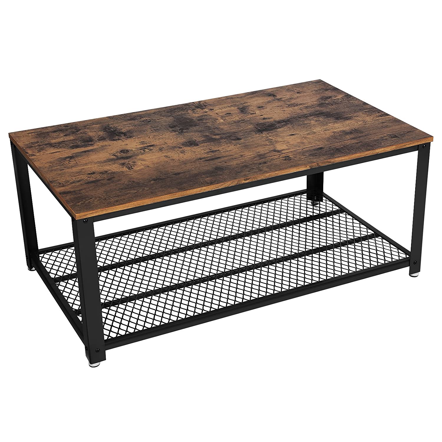 Stolik kawowy dąb rustykalny brązowy w loftowym stylu 106,2 × 60,2 × 45 cm