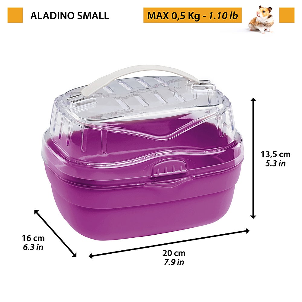 Ferplast Aladino small rodent carrier with clear ventilated lid