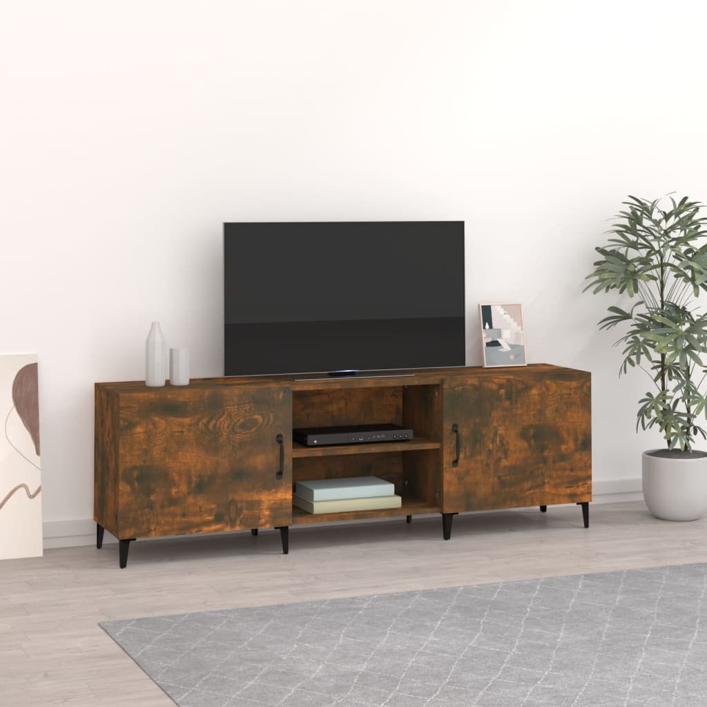 Meuble TV noir 102x35x45 cm bois d'ingénierie | Leroy Merlin Meuble TV noir 102x35x45 cm bois d'ingénierie | Leroy Merlin