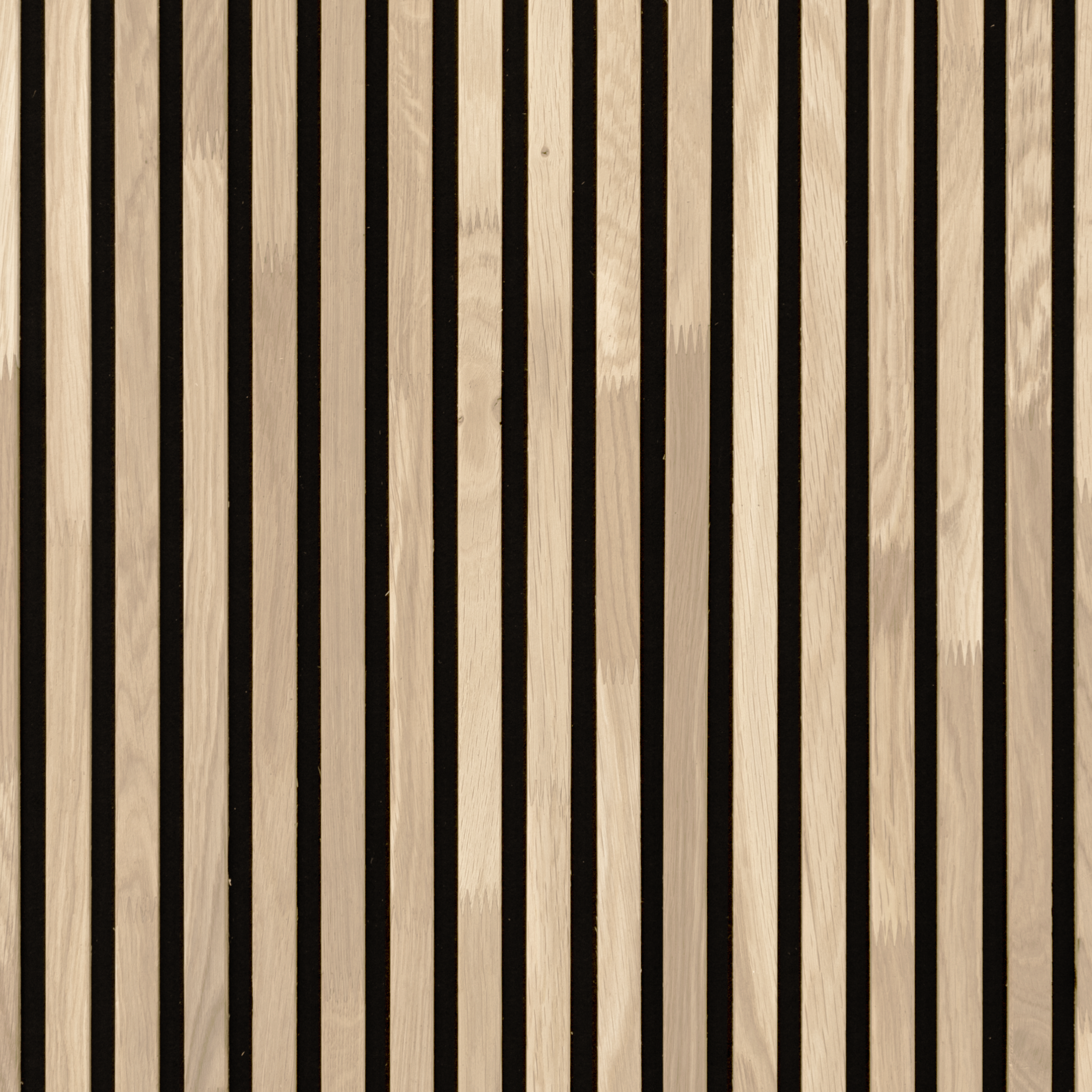 Panneau Tasseau Acoustique en Bois - Chêne Naturel - 2400x600mm - Lattes 18mm, Support en Feutre Noir - 5