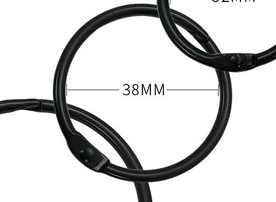 40 Anelli Per Tende Con Clip - Nero, Diametro 50 Mm, In Metallo, Per Tende Fai Da Te - Foto 5