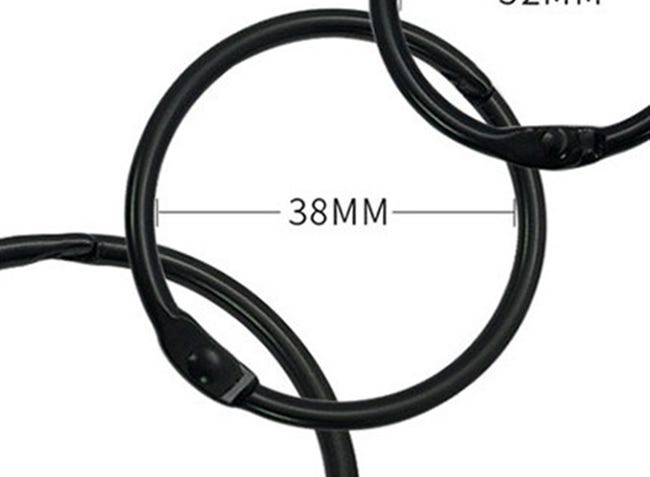 40 Anelli Per Tende Con Clip - Nero, Diametro 50 Mm, In Metallo, Per Tende Fai Da Te - Foto 5