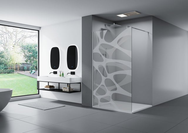 BERNSTEIN - Ducha a ras de suelo modelo Wave en vidrio con recubrimiento opaco EX101 NANO - 200x120cm