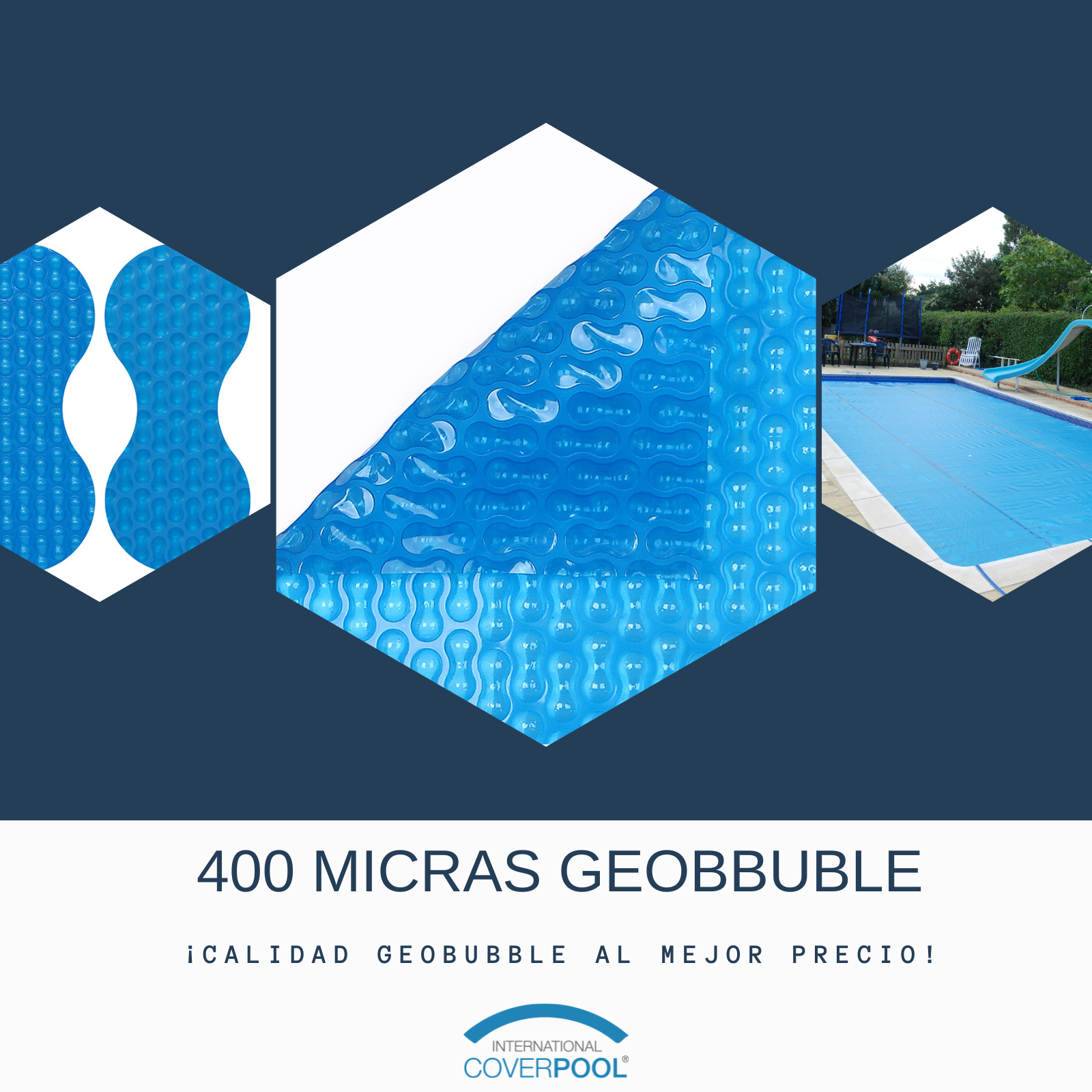 Bâche thermique 400 microns Geobubble de 7 x 2,5m sans renfort - 2