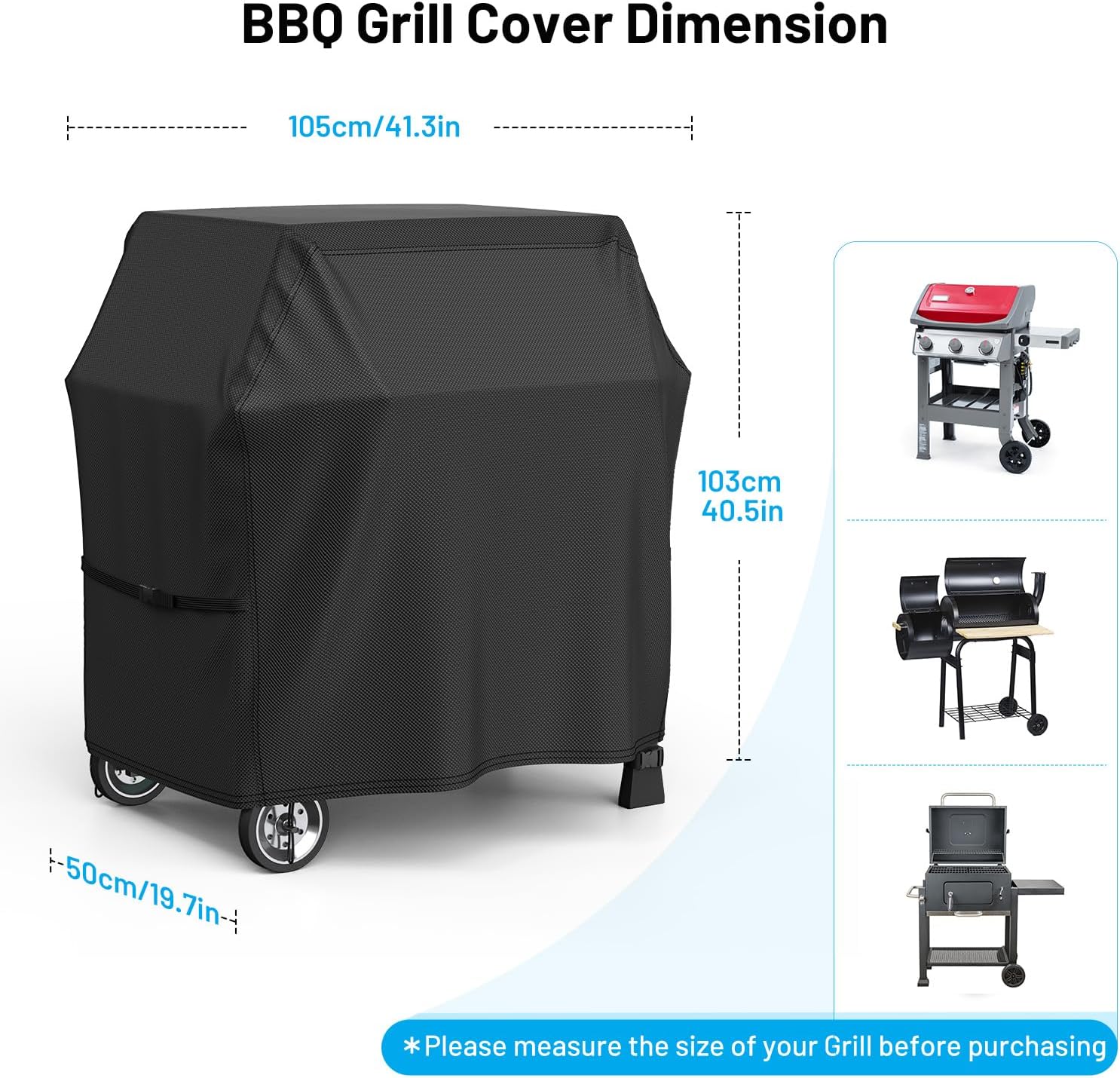 Housse De Protection Pour Barbecue Résistante Aux Intempéries – Tissu Oxford Pour Barbecues Intégrés – Protection Imperméable Grande Taille Pour L'année – Défense Ronde Contre Les éléments