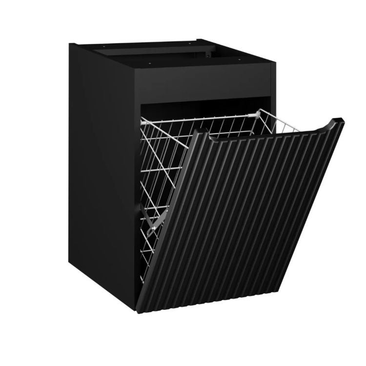 Szafka łazienkowa NOVA BLACK D2 81-40-1D 40cm czarna z koszem - 3
