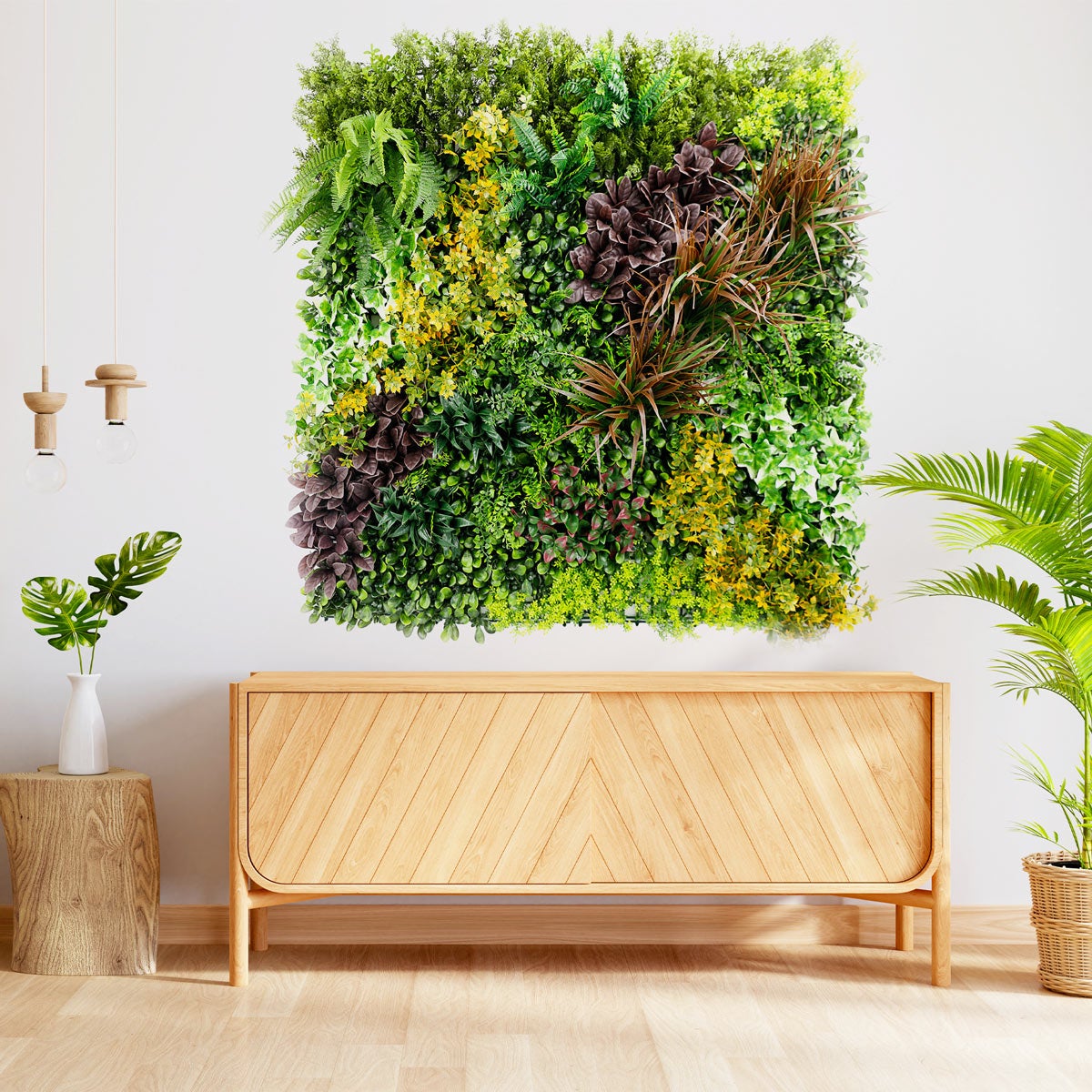 Mur vegetal artificiel LIFE lot 5 m² 5 plaques 1 m² vert épaisseur 40 mm brise vue haie artificielle - 3