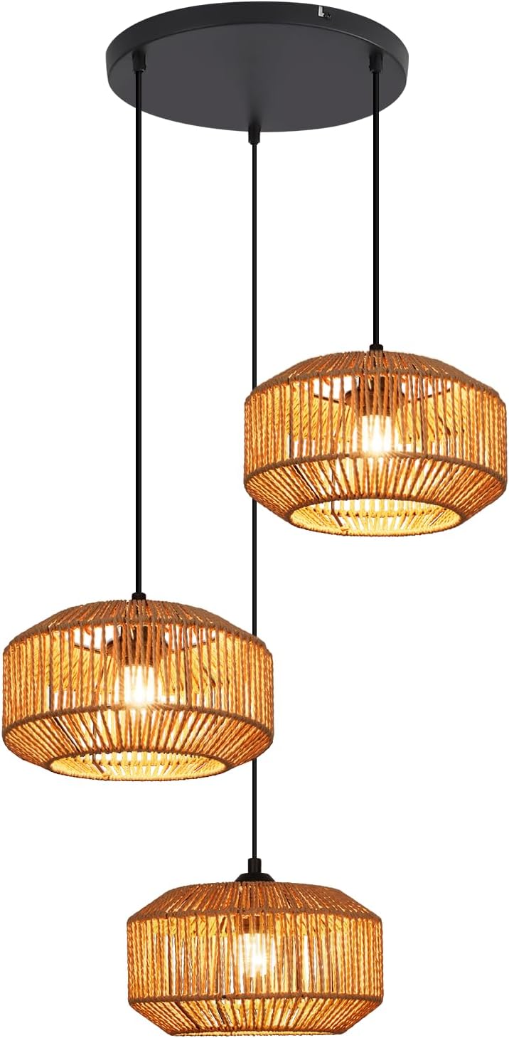 ZMH Suspension Vintage 3 Flamme E27 (ampoule Non Incluse) - 8