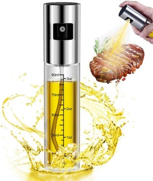 Spray Huile Et Vinaigre PARENCE – Bouteille En Verre Et Inox 330 Ml – Pulvérisation Uniforme Pour Cuisiner Sain – Facile à Nettoyer Et Réutilisable