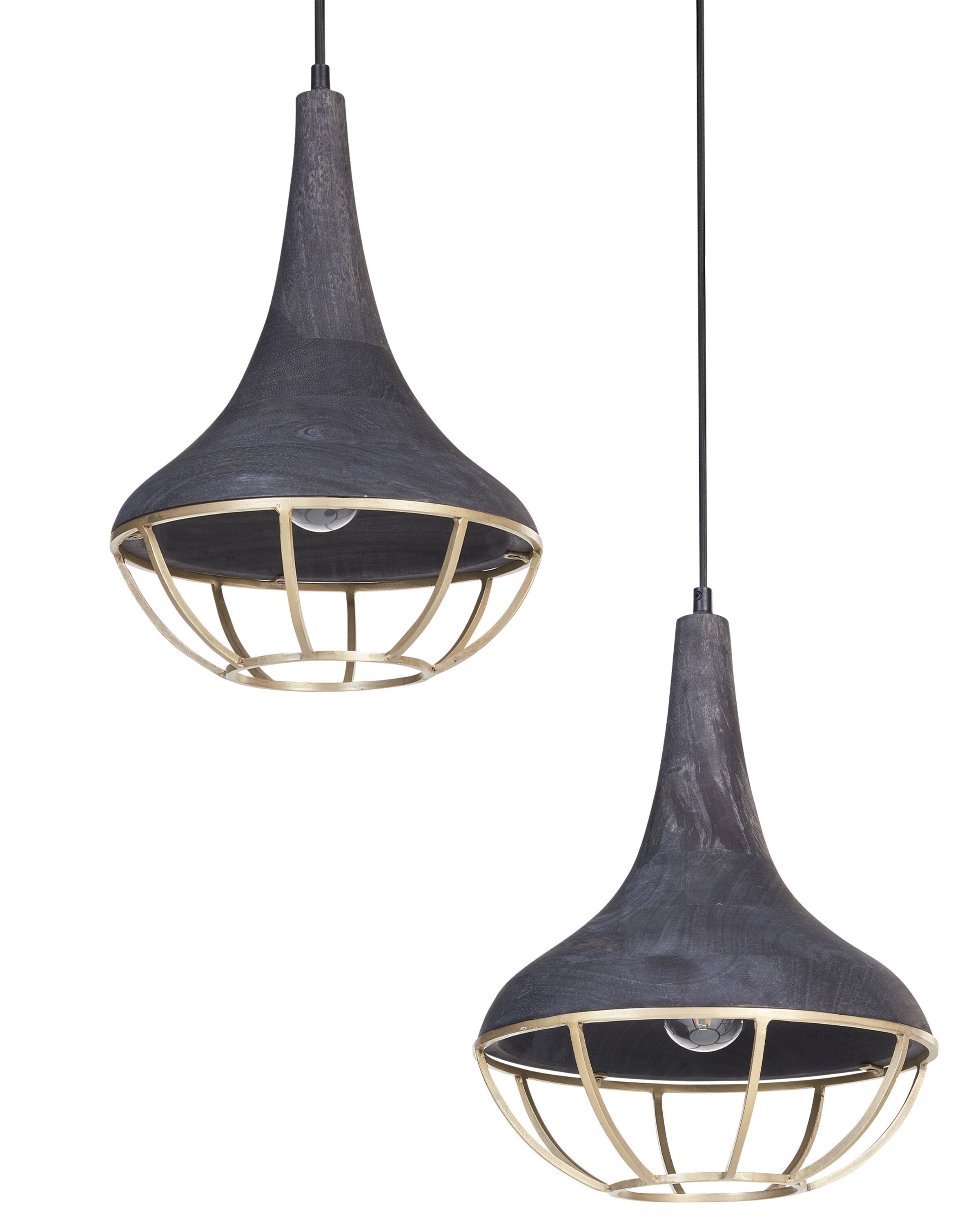 Lampe suspension BAGMATI Bois de manguier Noir - 5