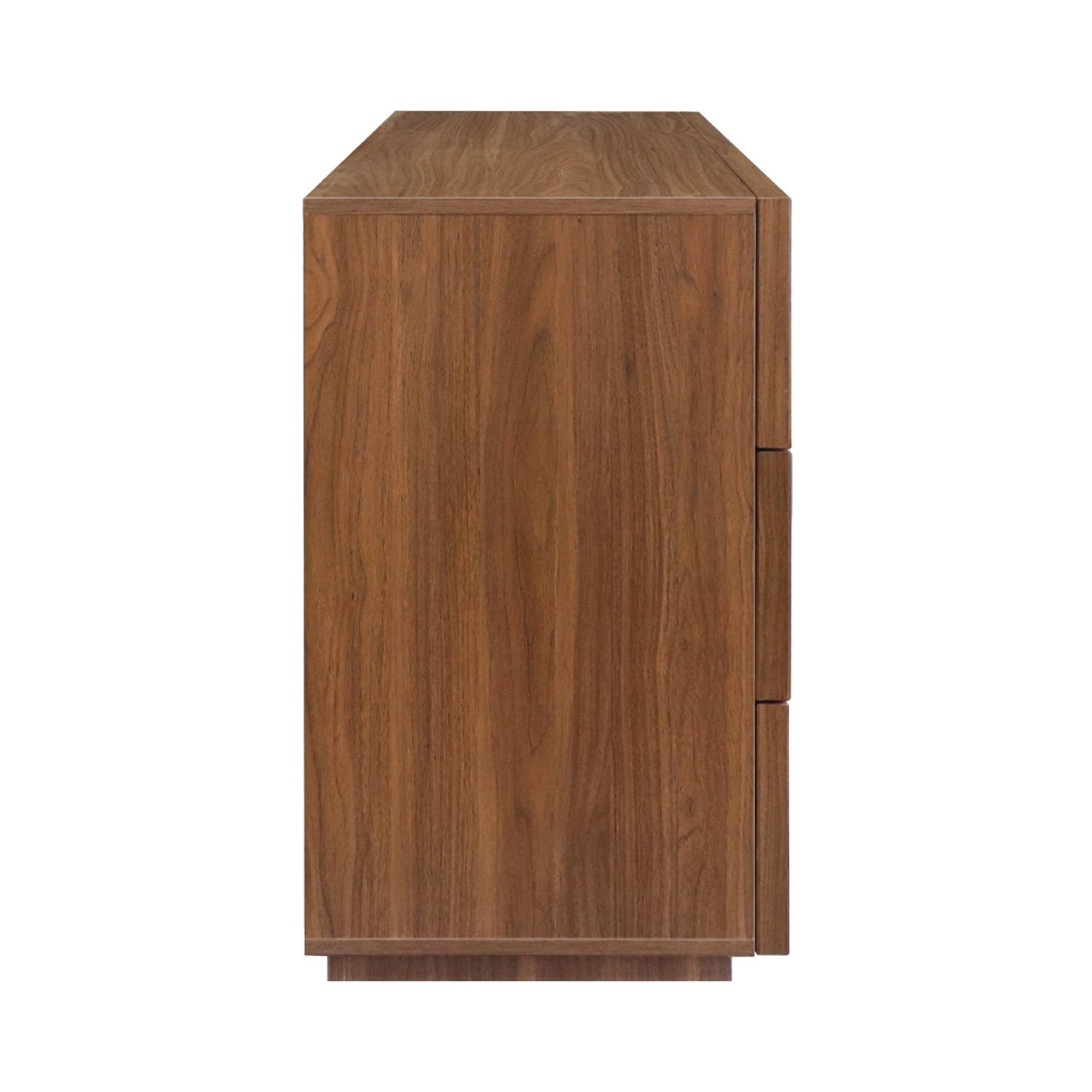Commode de rangement effet bois 6 tiroirs noyer L 120 x P 43 x H 75cm - Kuba KUBA - 7