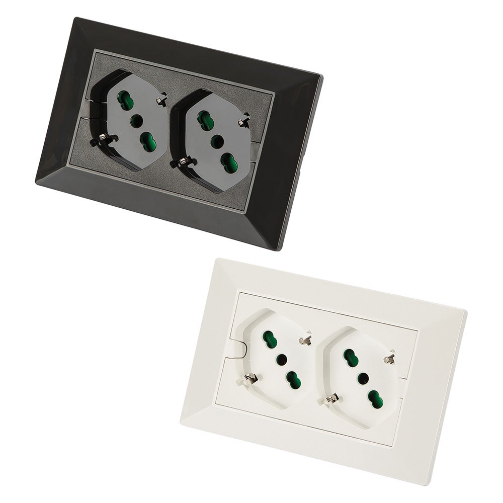 Regleta de empotrar Fanton Opera con 2 tomas universales 3 Mod. Blanco 42100 - 2