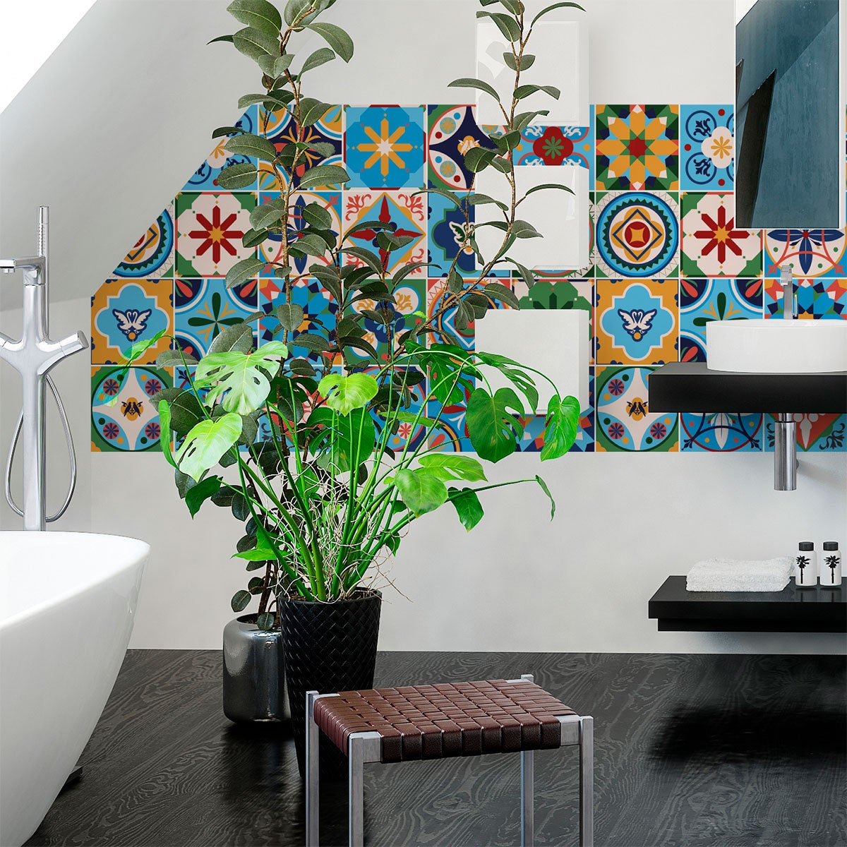 24 adesivi piastrelle di cemento azulejos lidina - Sticker adesivo - adesivi murali - 24stickers10x10cm - 3