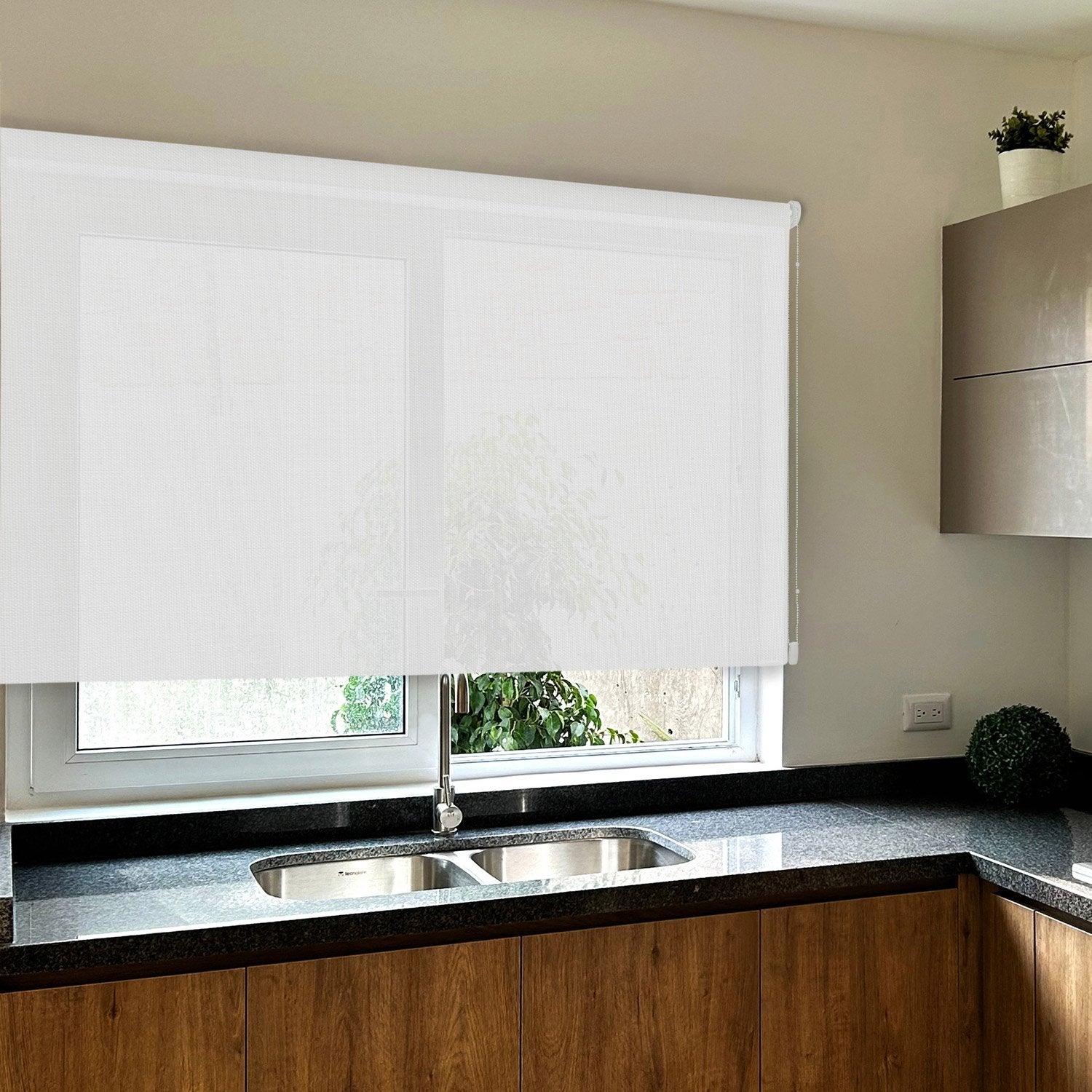 Estor Enrollable Translúcido Blanco 100x250cm. - 4