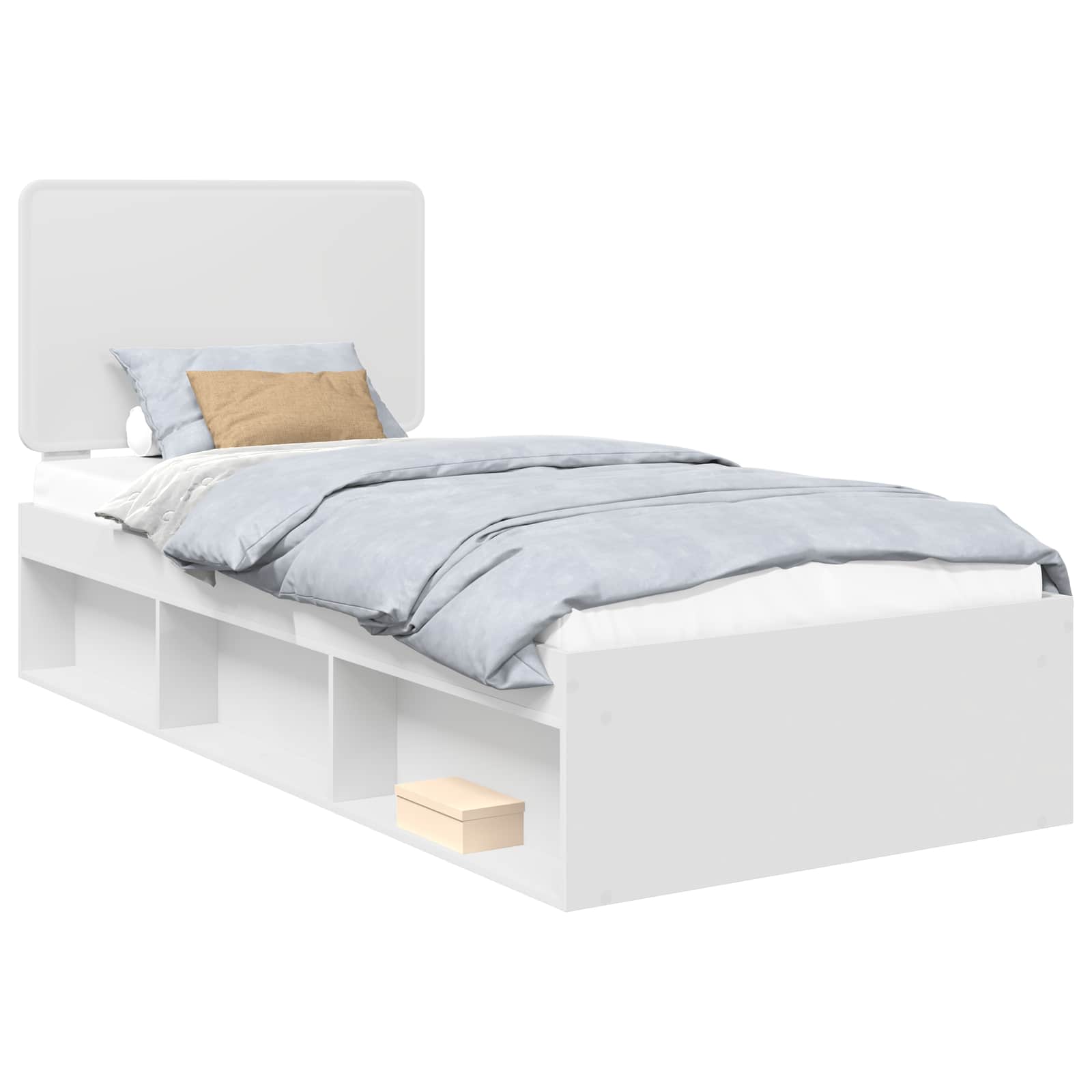 Cadre de lit blanc 75 x 190 cm pin massif - 2