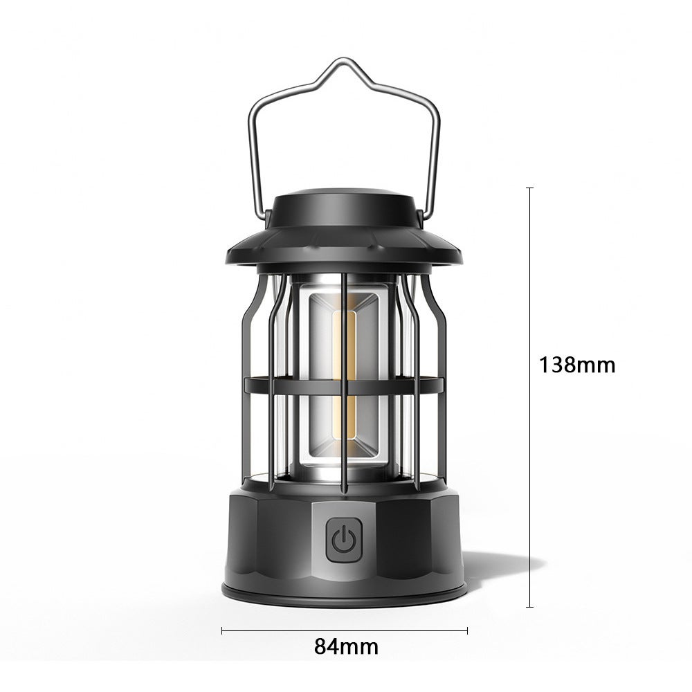 Lampe de camping, lampe d'ambiance, lampe de camping, lampe portable extérieure, chargement Type-C, 300 lumens - 84*138mm - 5