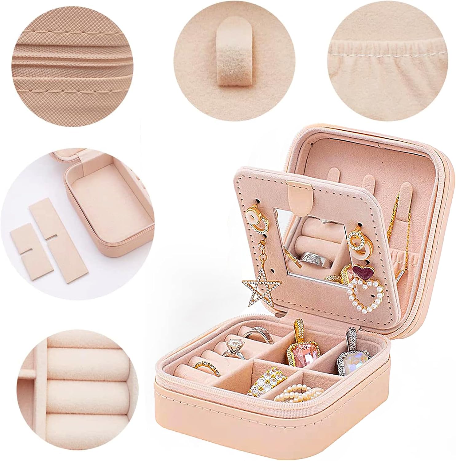 SONGMICS Boîte à Bijoux à 3 Niveaux En Bois D'Ingénierie, Coffret à Bijoux Original Avec