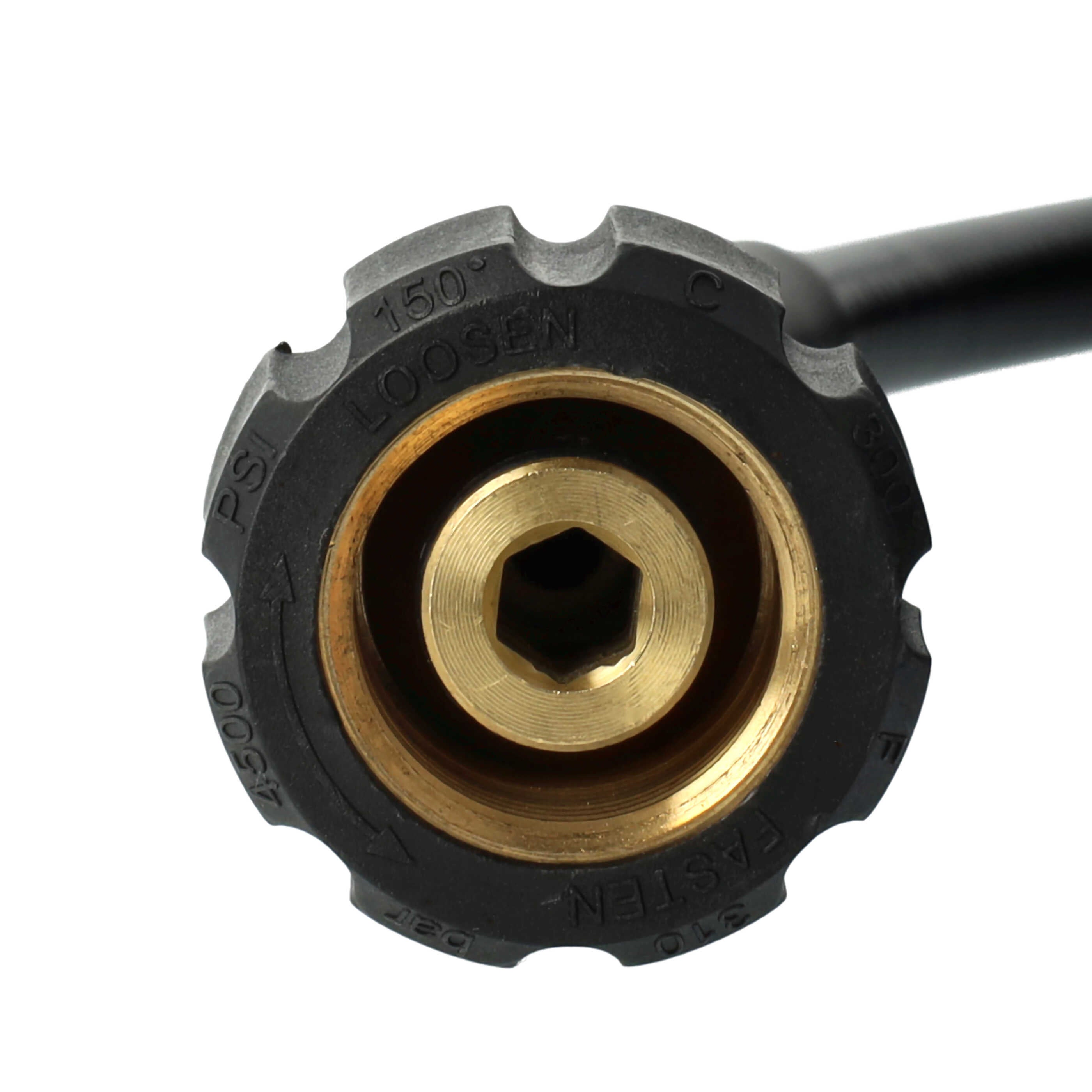 vhbw Tuyau de rallonge 15 m compatible avec Kärcher K6, K 5.91 MD T 200, K 6.80 M T 250 nettoyeur haute pression avec connexion M22 x 1,5, noir - 3