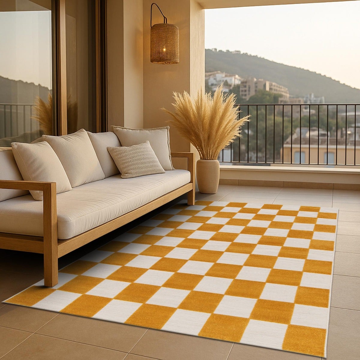 Tappeto moderno in rilievo giallo écru 200x290 - 8