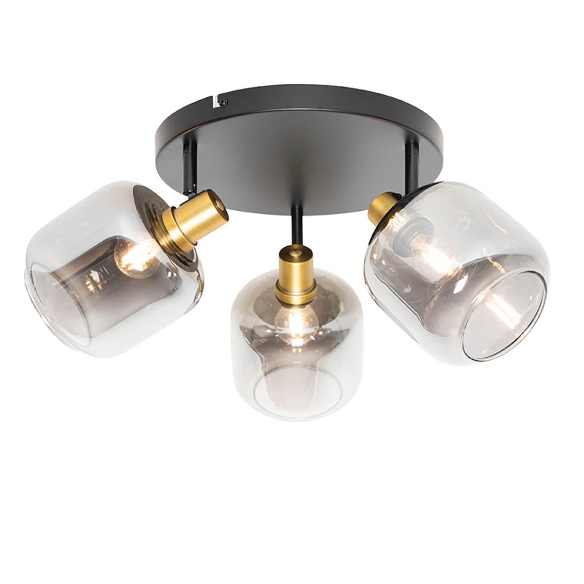 Qazqa regulowany reflektor sufitowy 3-punktowy - Zuzanna - szary, e14, żarówkami LED 4.2 w zestawie, 2700k - 6500k, ściemnialny