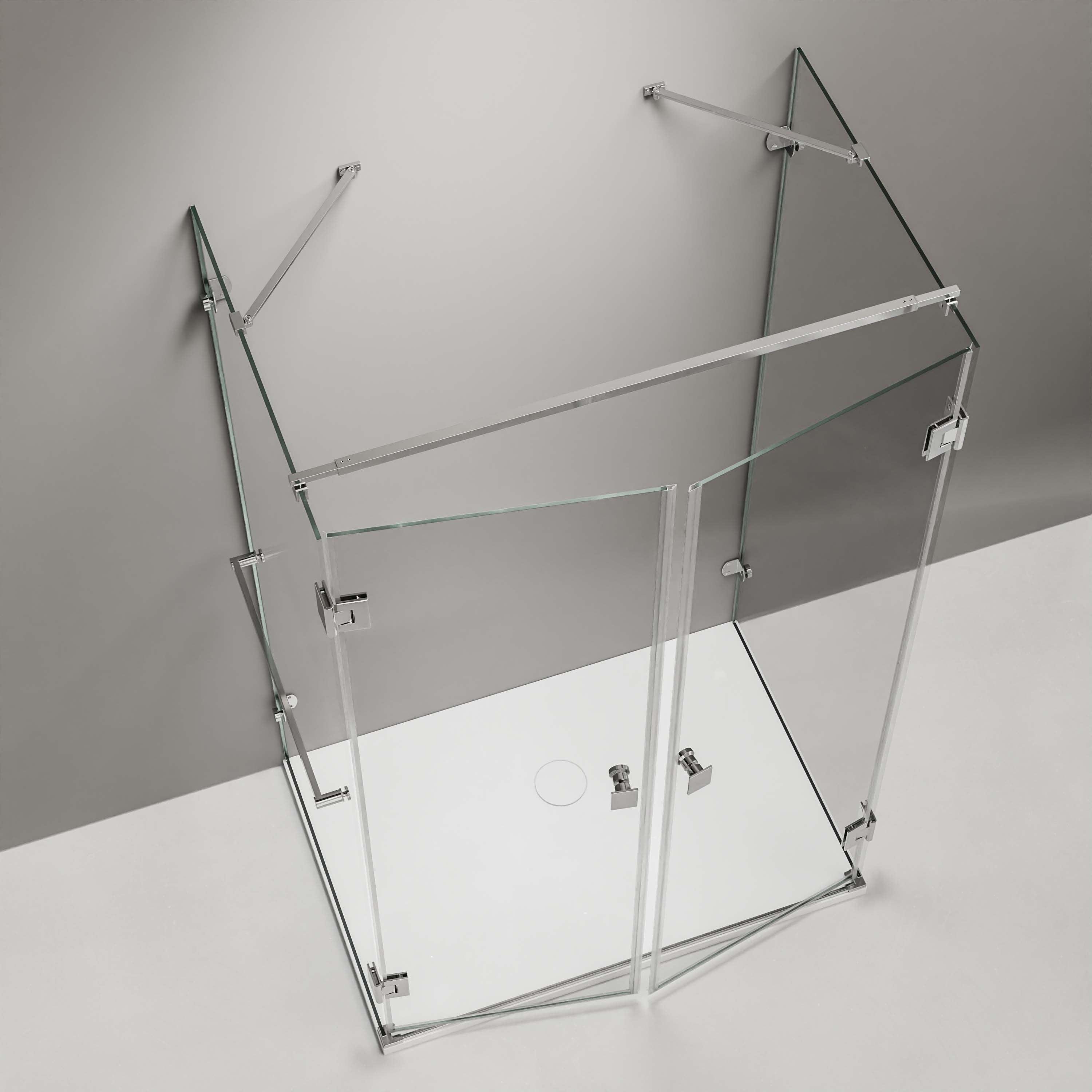 Bernstein Kabina prysznicowa EX412 kształt U - szkło ESG 8mm - 90x90 cm - 3