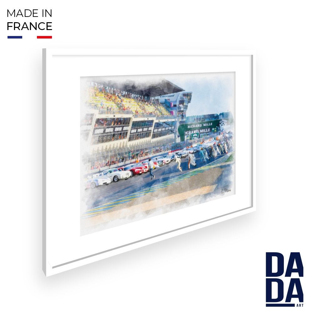 image-encadr-e-course-automobile-de-le-mans-50x70-cm-cadre-blanc