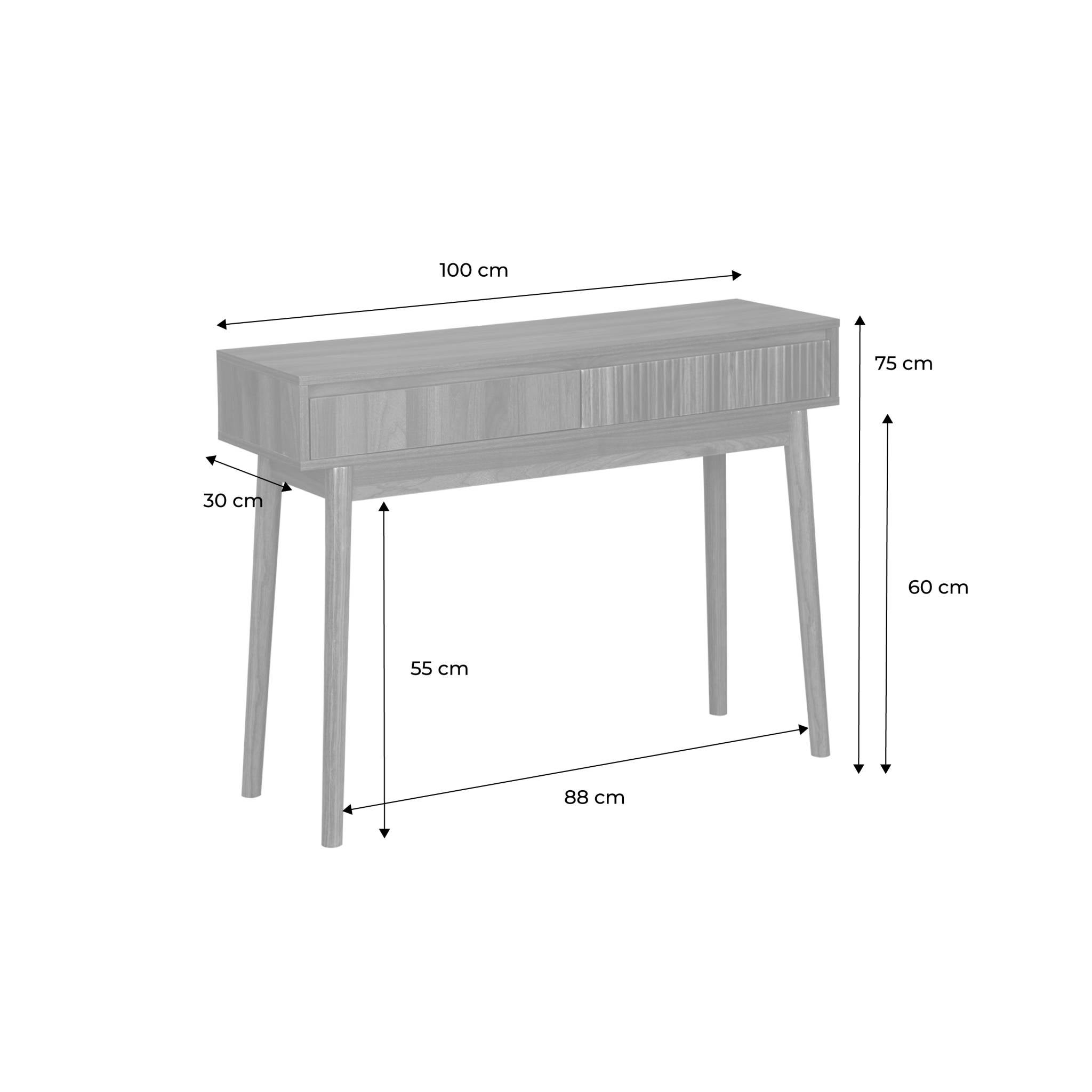 Console décor bois de noyer. 2 tiroirs - Linear LINEAR - 4