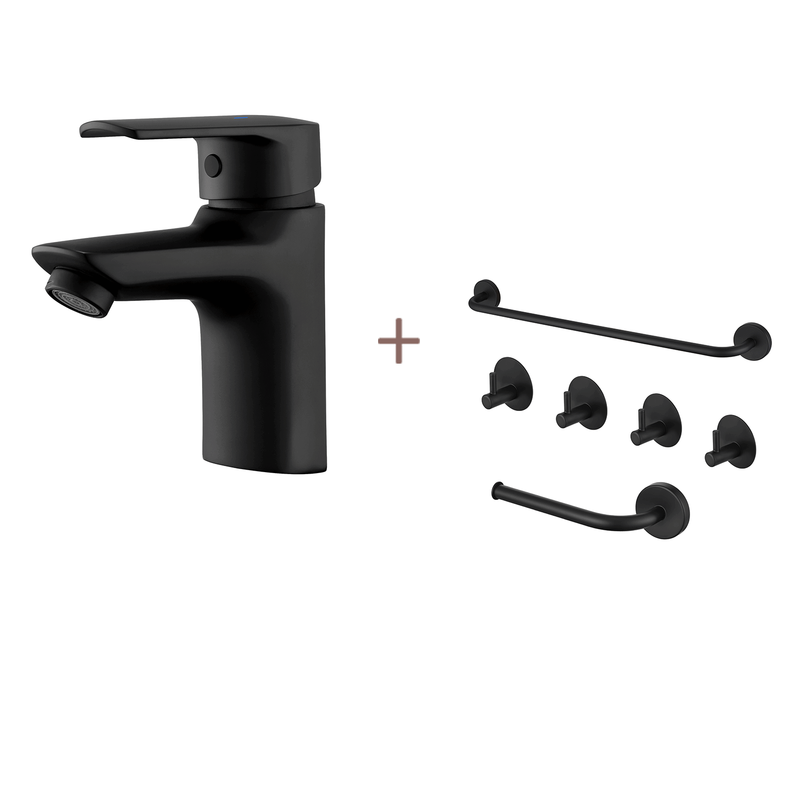 Mezclador lavabo con agujero de drenaje,grifo de baño negro+