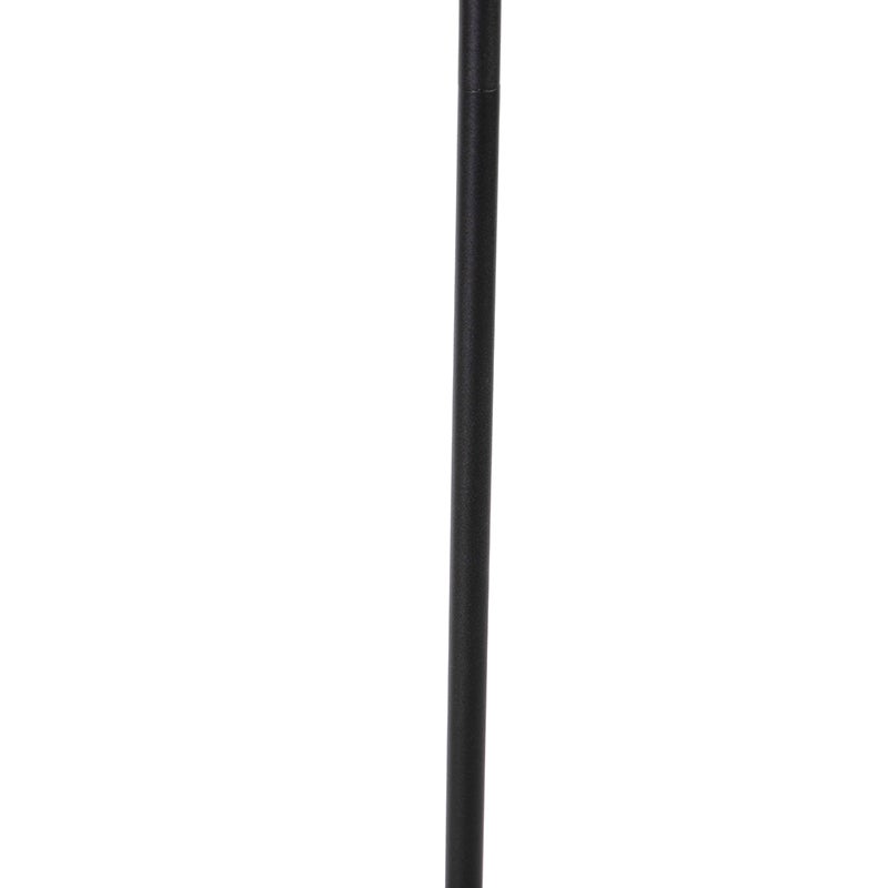 Qazqa design lampadaire - Qara - noir et fumé, max. 60w, e27, 161cm, idéal pour le salon - 9