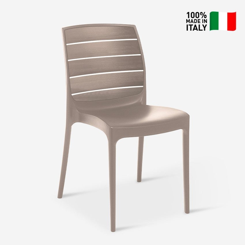 Sedia esterno giardino impilabile bar ristorante Carmen Grand Soleil - Beige Juta - 3