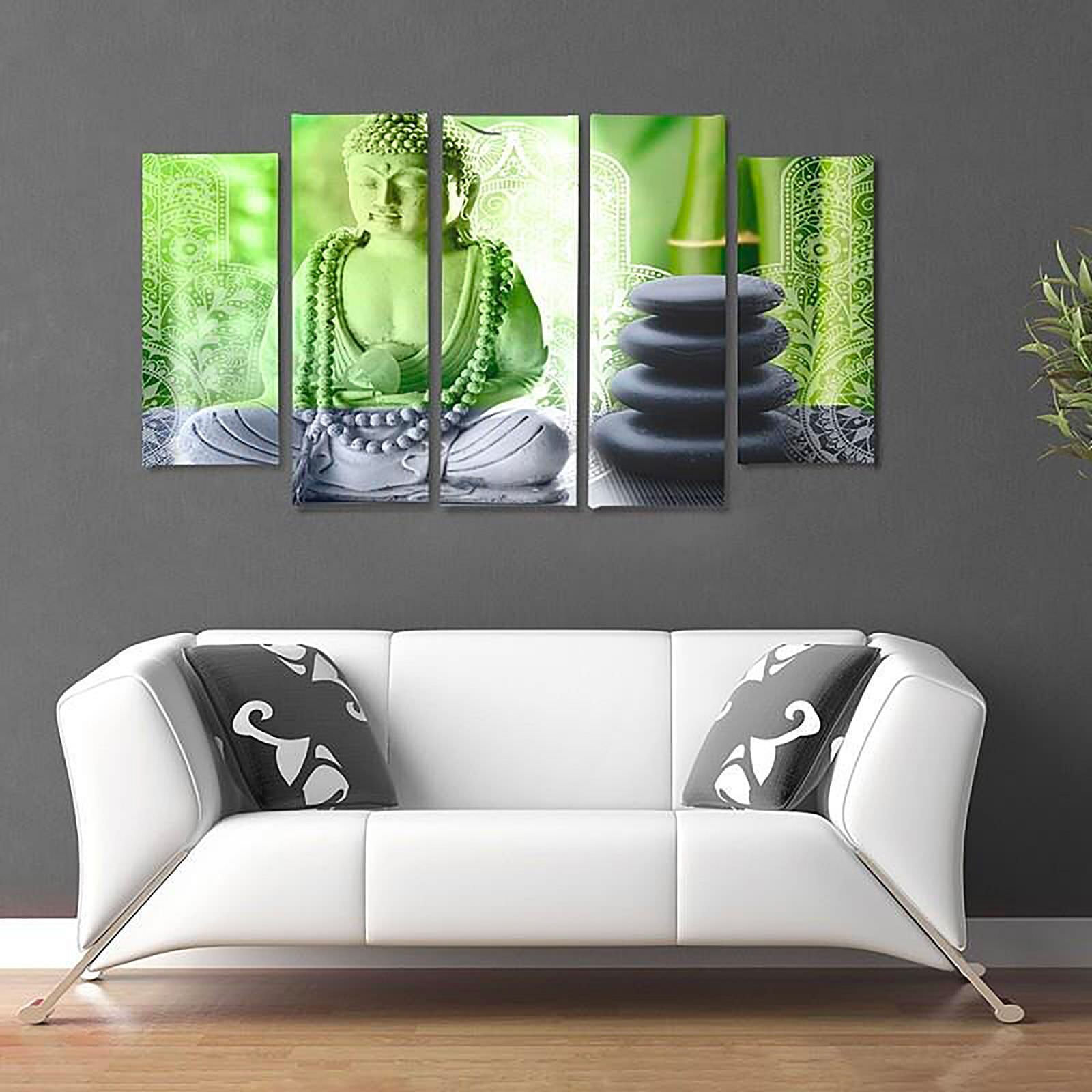 Tableau bouddha et pierres - 150 x 100 cm - 4